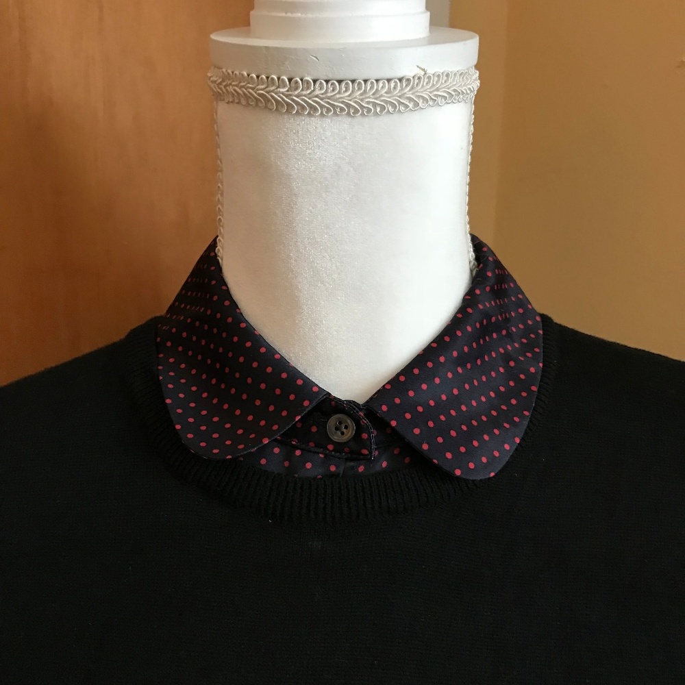 Ann Taylor Black and Red Layered Sweater